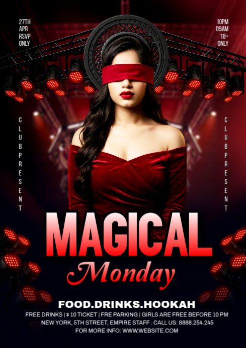 Black Modern & Minimal Club Event A4 Template | PosterMyWall