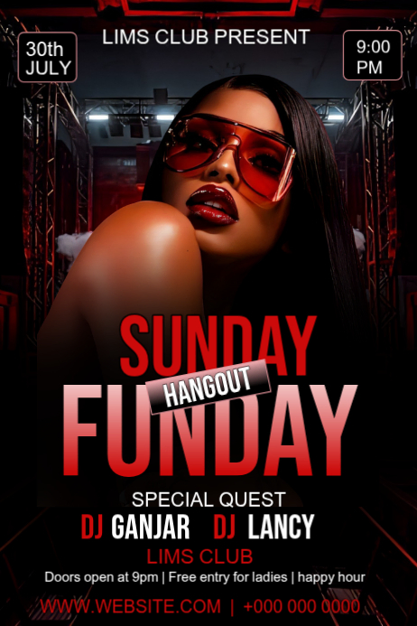 Black Modern & Minimal Club Event Poster Template | PosterMyWall
