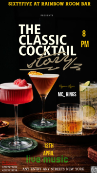 Black Modern & Minimal Cocktail Event Instagram Story template