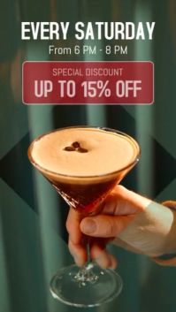 Зеленый Cocktail Hour Event Instagram Reel Template