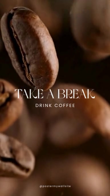 Black Modern & Minimal Coffee Break Reel Instagram template