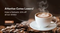 Black Modern & Minimal Coffee Promo Digital Display (16:9) template