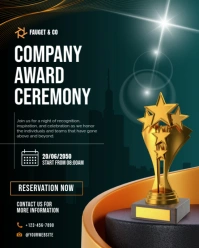 Black Modern & Minimal Company Award Ceremony Instagram Portrait template