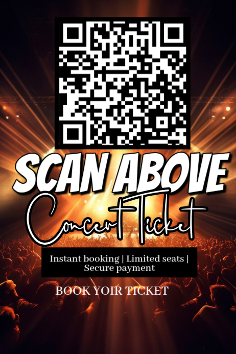 Black Modern & Minimal Concert Ticket Promotion Poster Template ...