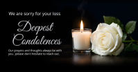 Black Modern & Minimal Condolence Message Facebook Shared Image template