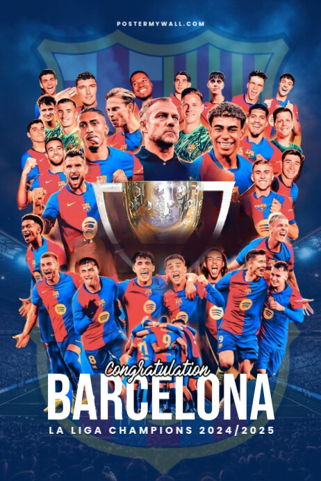 Black Modern & Minimal Congratulation Barcelona Poster template