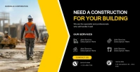 Black Modern & Minimal Construction Company Ad Flyer Design Facebook Event Cover template