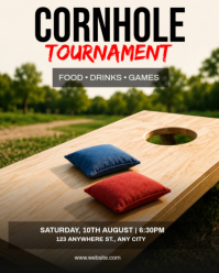 สีดำ Cornhole Tournament Instagram Portrait Template