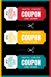 Black Discount Coupons Poster Template