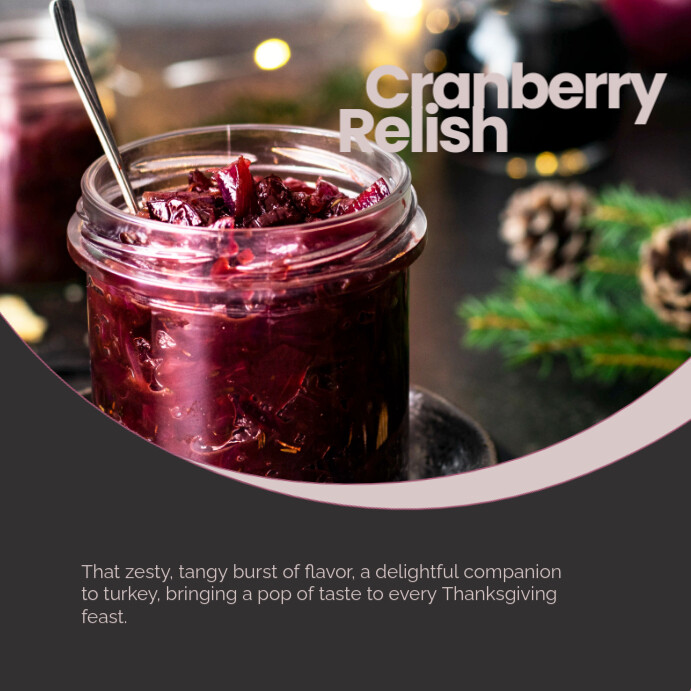 Copy of Black Modern & Minimal Cranberry Relish Day Instagram Post ...