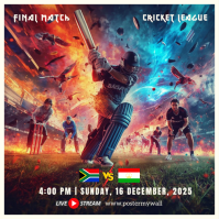 Black Modern & Minimal Cricket Final Match Pos Instagram template