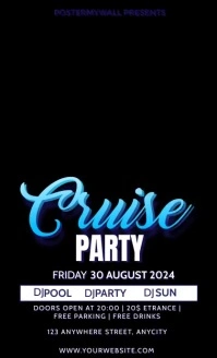 Black Modern & Minimal Cruise Party Legal As template
