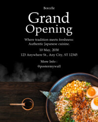 Black Modern & Minimal Dark Photocentric Restaurant Grand Opening Instagram Portrait template