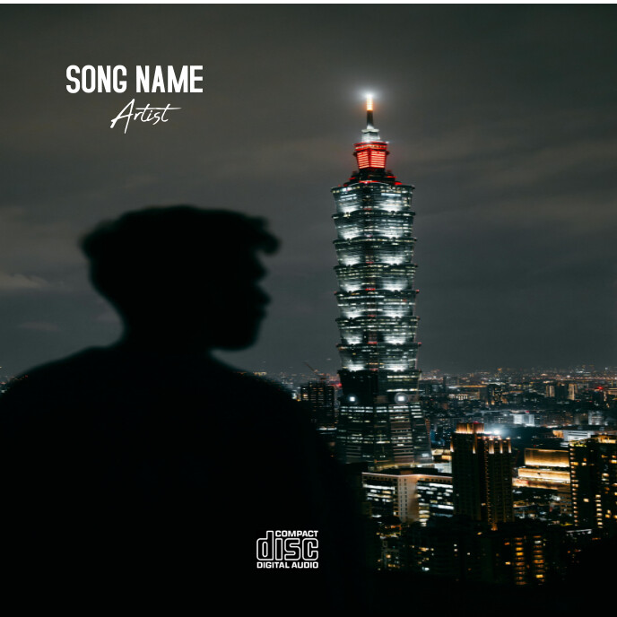 Black Modern & Minimal Design Style Album Cov template