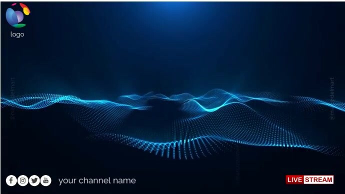 Black Modern & Minimal Digital Background  Youtube Channel Cover Photo template