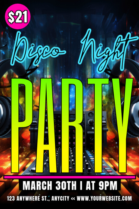 Copy of Black Modern & Minimal Disco Night Party Poster | PosterMyWall