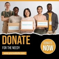 Black Modern & Minimal Donate Instagram Post Instagram-bericht template