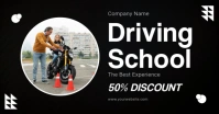 Black Modern & Minimal Driving School Facebook Shared Image template