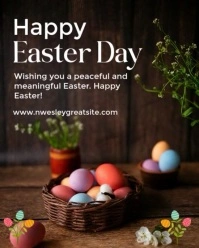 Black Modern & Minimal Easter Instagram Portrait template
