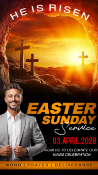 Black Modern & Minimal Easter Sunday Service Instagram Story template