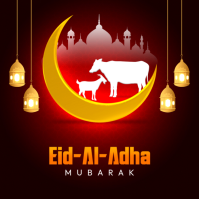 Black Modern & Minimal Eid al-Adha Celebration Instagram Post template