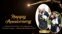 Black Modern & Minimal Elegant Wedding Anniversary Video Digital Display (16:9) template