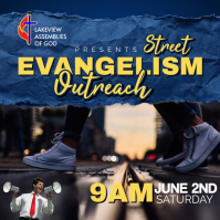 Black Modern & Minimal Evangelism Outreach Event Instagram Post template