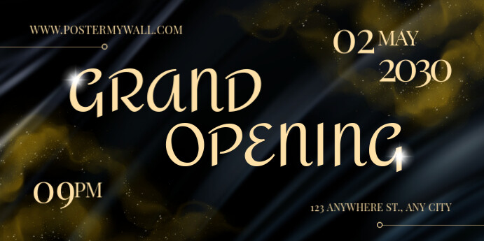 Black Modern & Minimal Event Grand Opening Spanduk Eventbrite template