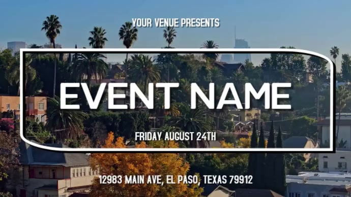 Black Modern & Minimal Event Promotion Digital Display Video Template ...