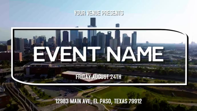 Black Modern & Minimal Event Promotion Digital Display Video Template ...