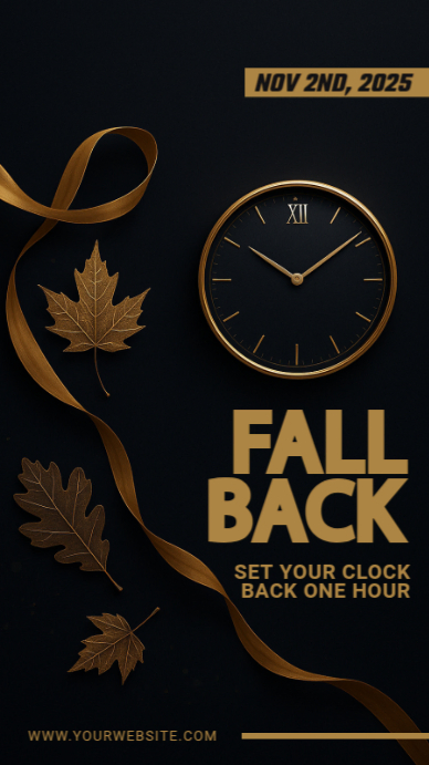 Black Modern & Minimal Fall Back Pos Instagram template