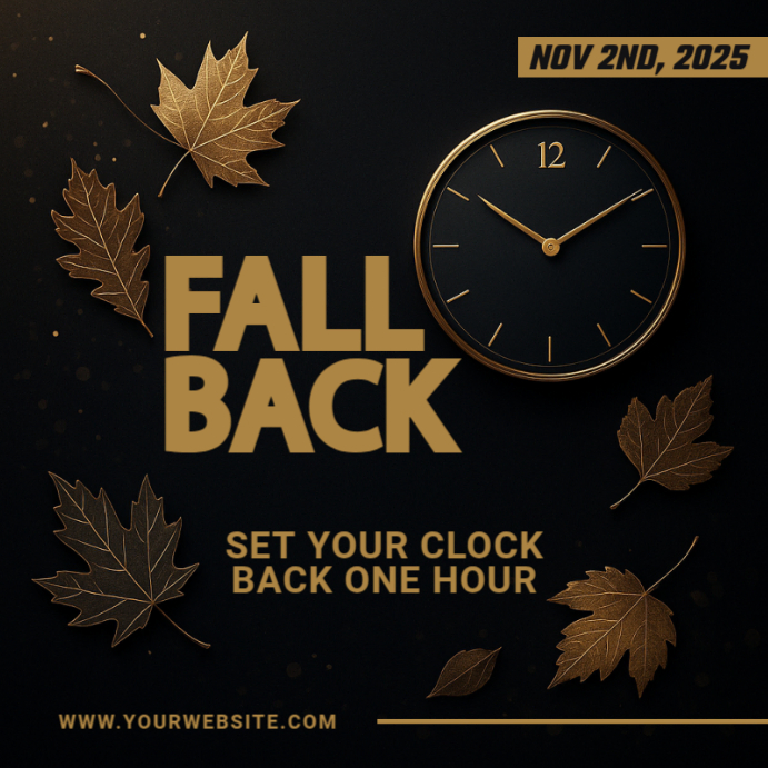 Black Modern & Minimal Fall Back Pos Instagram template