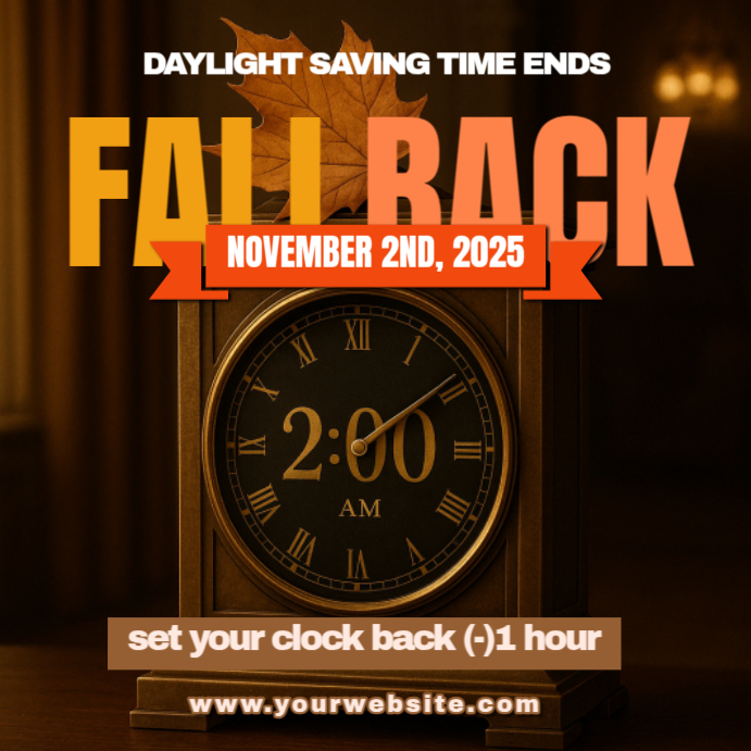 Black Modern & Minimal Fall Back Pos Instagram Template | PosterMyWall