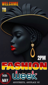 Black Modern & Minimal Fashion Week Business Card Visitkort template