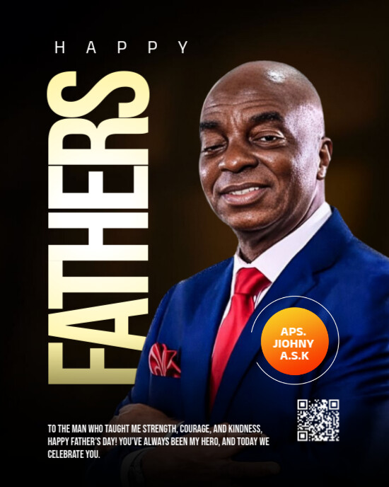 Black Modern & Minimal Fathers Day Flyer  Instagram Portrait template