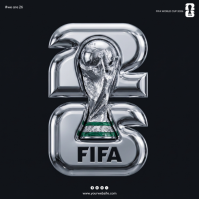 Black Modern & Minimal FIFA World Cup 2026 Logo 徽标 template