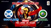 Black Modern & Minimal FIFA World Cup Match Digital Display Video Digitale Vertoning (16:9) template