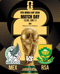 Black Modern & Minimal FIFA World Cup Match Day Instagram Portrait Video template