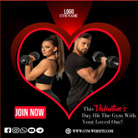 Negro Valentine's Day Gym Promotion Instagram Post Template