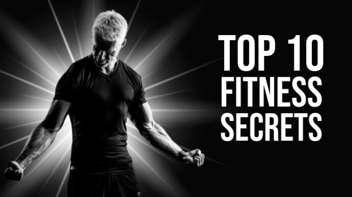 Black Modern & Minimal Fitness Channel Youtube Thumbnail Digital Display (16:9) template
