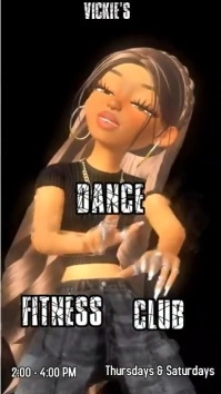 Black Modern & Minimal Fitness Dance  Digital template