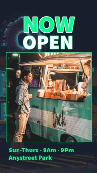 Black Modern & Minimal Food Truck Promotion  Instagram Story template