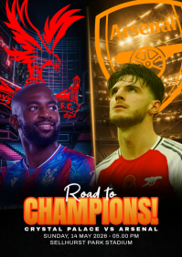 Black Modern & Minimal Football Match Announcement A4 template