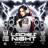 Zwart Ladies Night Club Event สี่เหลี่ยมจัตุรัส Template