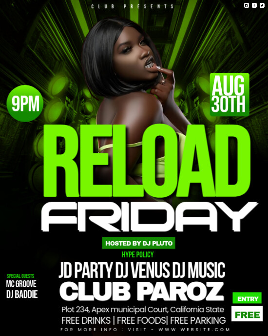 Copy of Black Modern & Minimal Friday Night Party Extravaganza ...