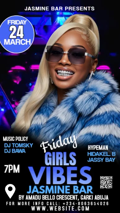 Black Modern & Minimal Friday Night Party Instagram Story Template ...