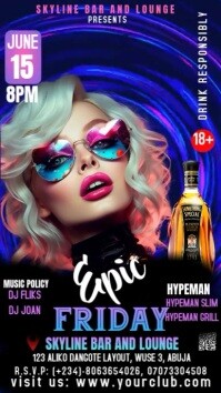 Black Modern & Minimal Friday Night Party Instagram Story template