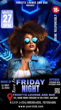 Black Modern & Minimal Friday Night Party Instagram Story template