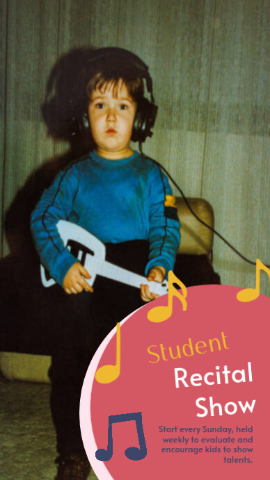 Black Modern & Minimal Fun Musical Class Recital Show Instagram Story Instagram Story template