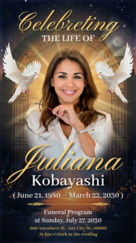 Black Modern & Minimal Funeral Announcement Instagram Story template